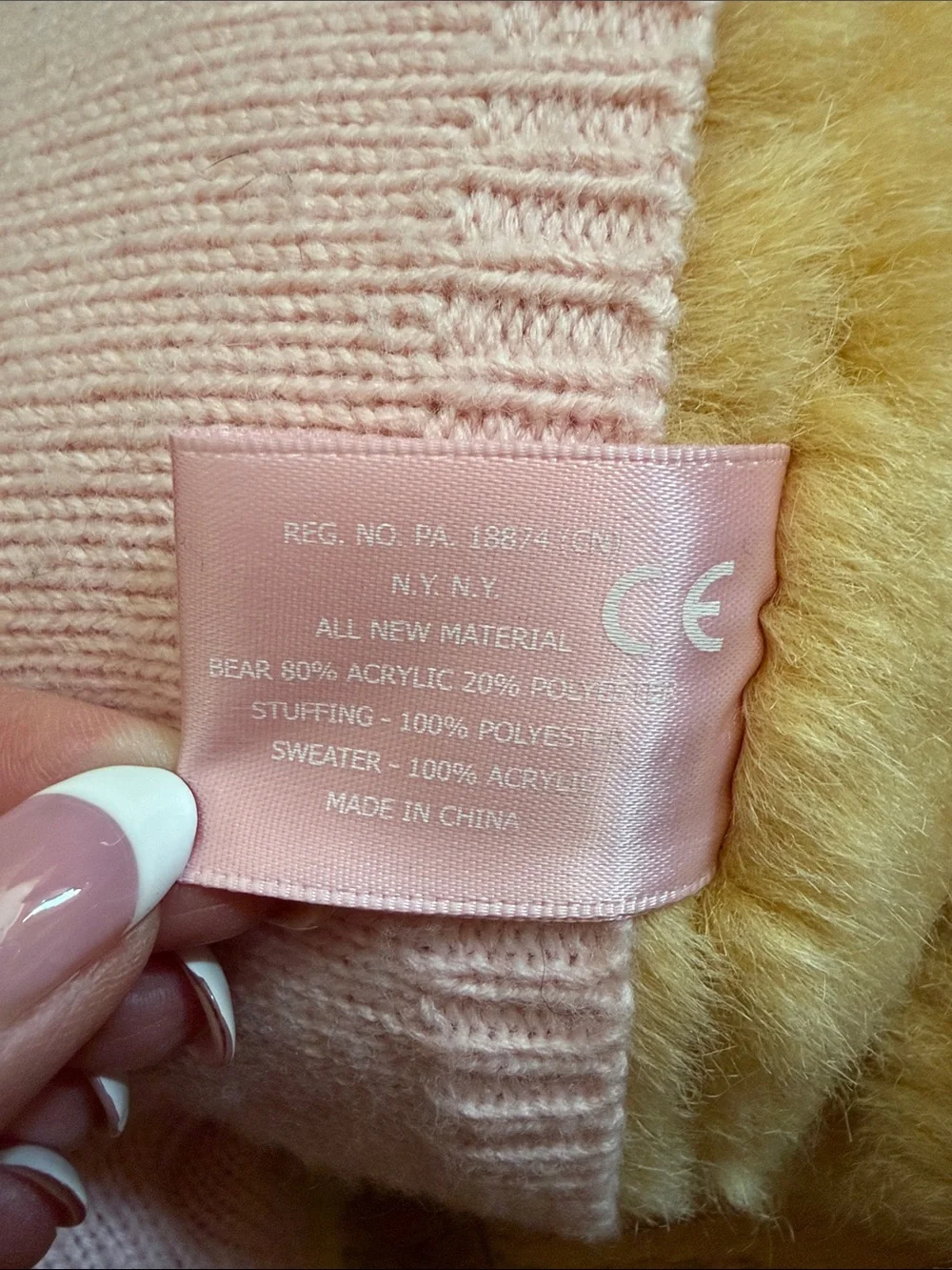 Ralph Lauren Romance - Beige Bear with Pink Ribbon Tag